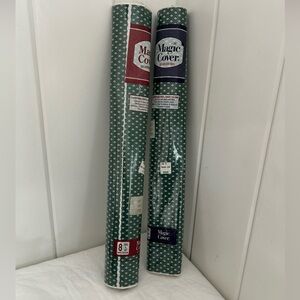 2 vintage Magic Cover Self-Adhesive Vinyl rolls contact paper drawer lining LOT